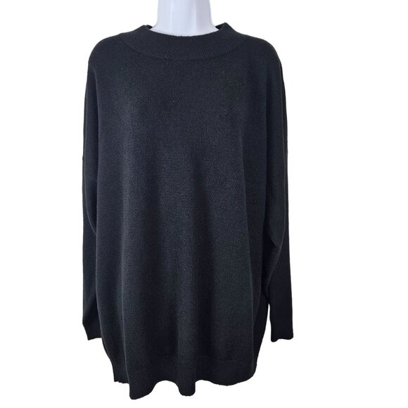 A New Day Women's Black Oversized Sweater Size XXL Cozy Soft Comfortable Casual - Picture 2 of 7